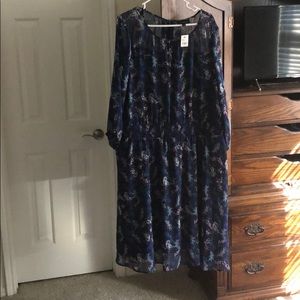 Lane Bryant Navyish-Purple Floral Dress